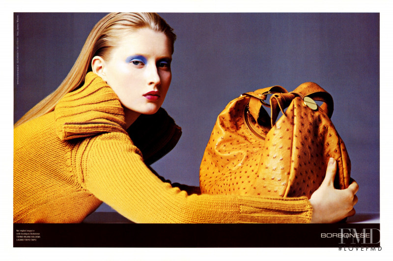 Audrey Tchekova featured in  the Borbonese advertisement for Autumn/Winter 2000