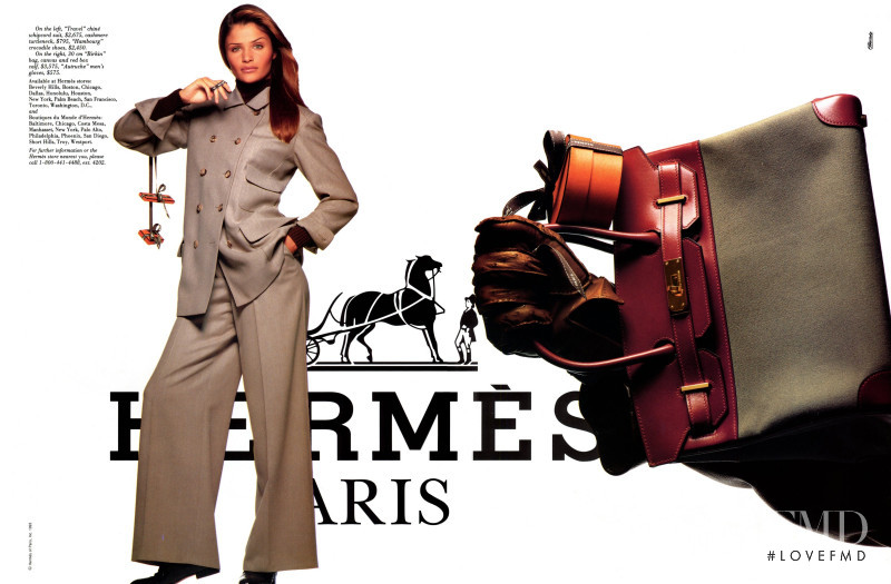 Helena Christensen featured in  the Hermès advertisement for Autumn/Winter 1993