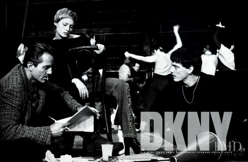 Amber Valletta featured in  the DKNY advertisement for Autumn/Winter 1993