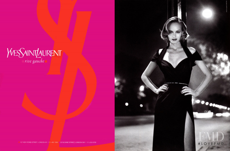 Amber Valletta featured in  the Saint Laurent advertisement for Autumn/Winter 1997