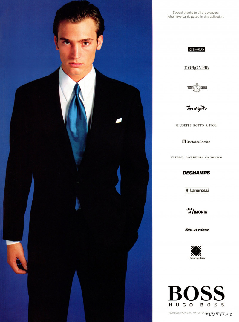 Mark Vanderloo featured in  the Boss by Hugo Boss advertisement for Autumn/Winter 1996