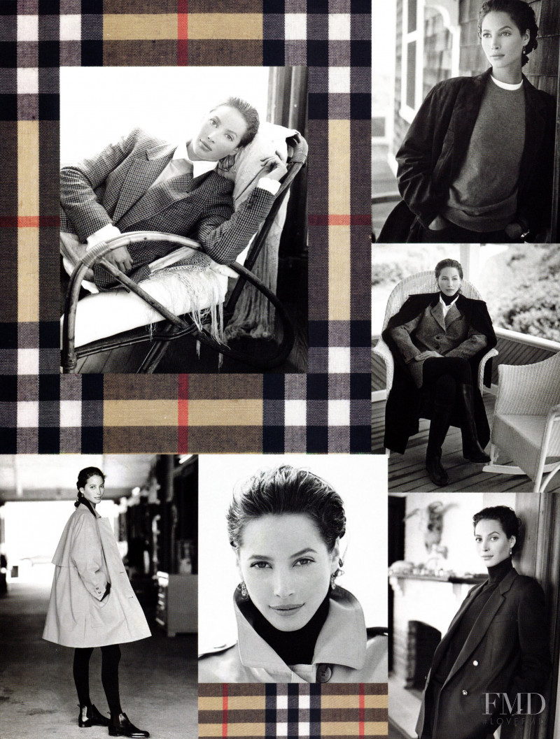 Christy Turlington featured in  the Burberry advertisement for Autumn/Winter 1993