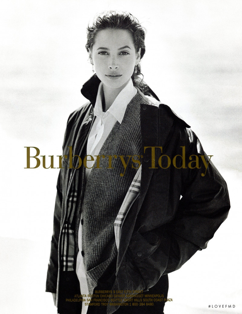 Christy Turlington featured in  the Burberry advertisement for Autumn/Winter 1993