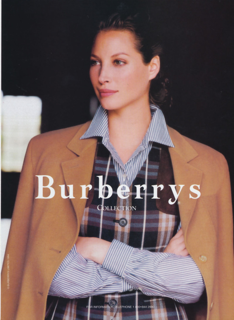 Christy Turlington featured in  the Burberry advertisement for Autumn/Winter 1993