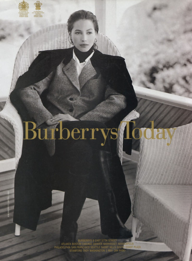 Christy Turlington featured in  the Burberry advertisement for Autumn/Winter 1993