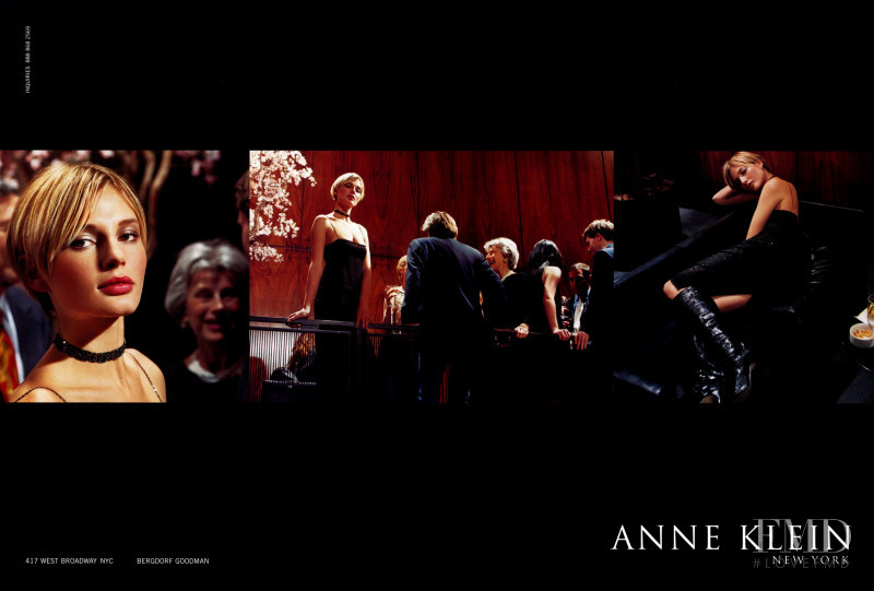 Bridget Hall featured in  the Anne Klein advertisement for Autumn/Winter 2002