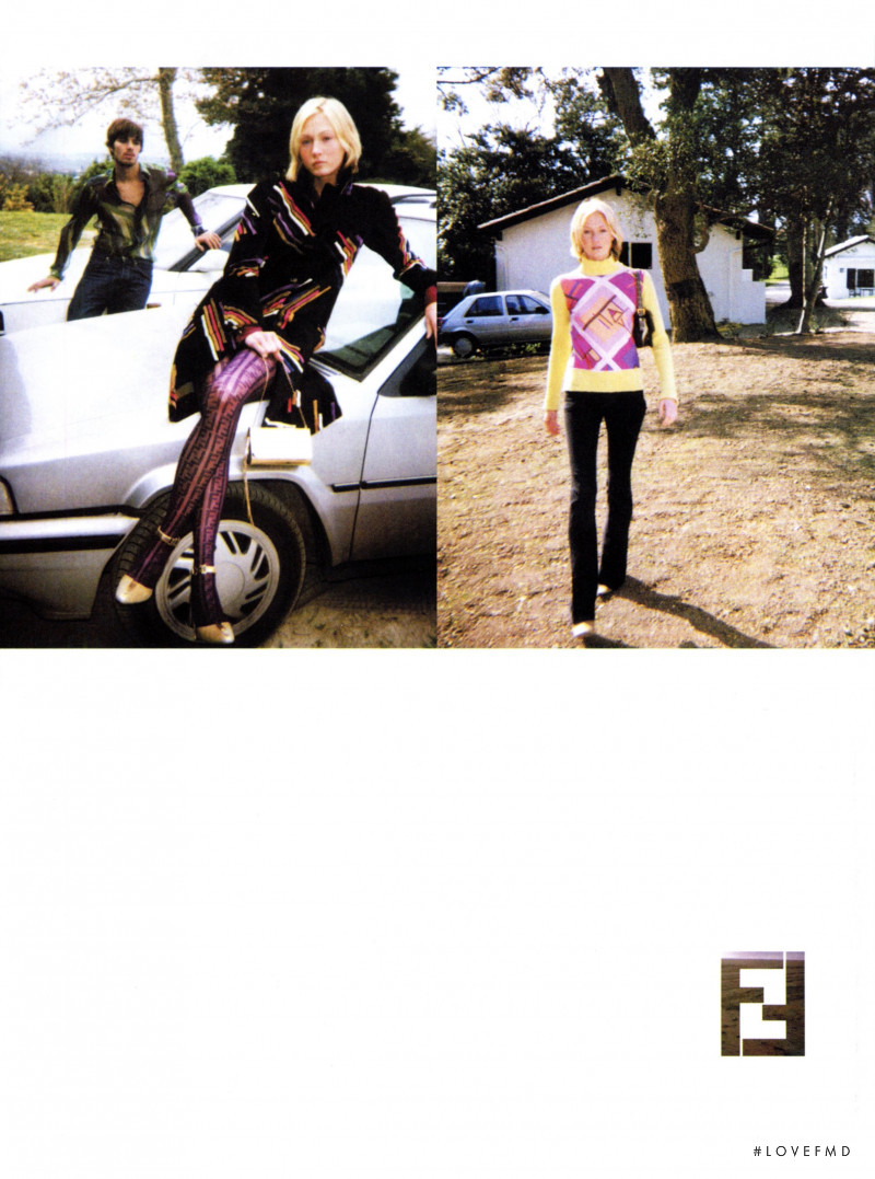 Maggie Rizer featured in  the Fendi advertisement for Autumn/Winter 2000