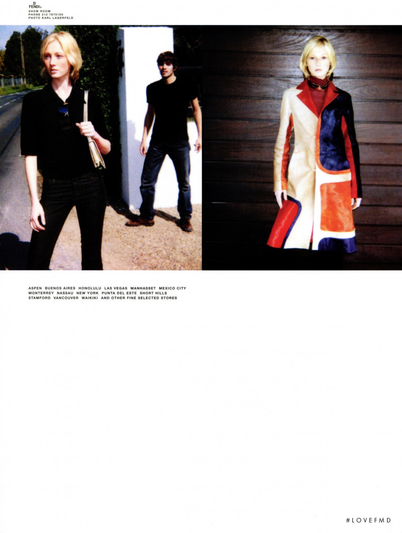 Maggie Rizer featured in  the Fendi advertisement for Autumn/Winter 2000