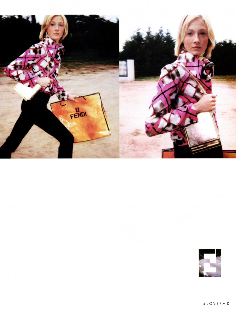 Maggie Rizer featured in  the Fendi advertisement for Autumn/Winter 2000