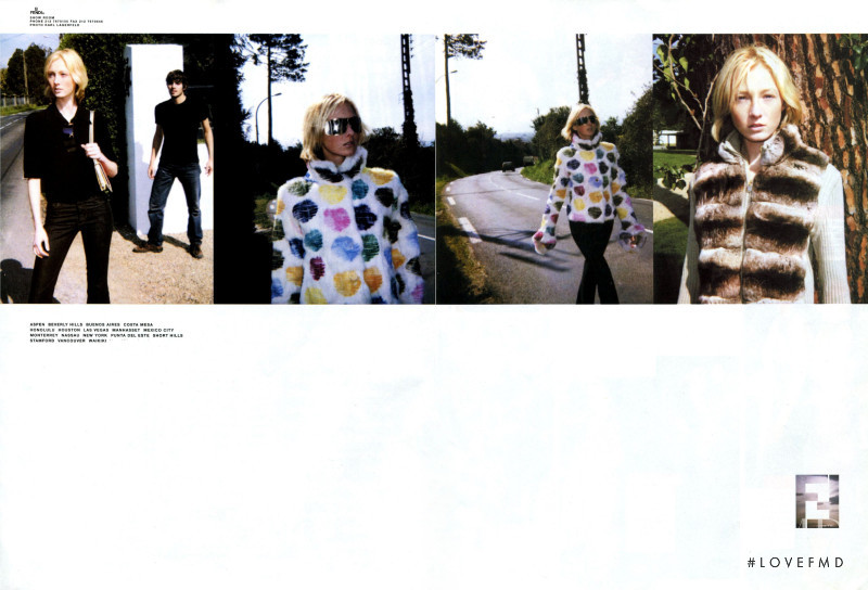 Maggie Rizer featured in  the Fendi advertisement for Autumn/Winter 2000