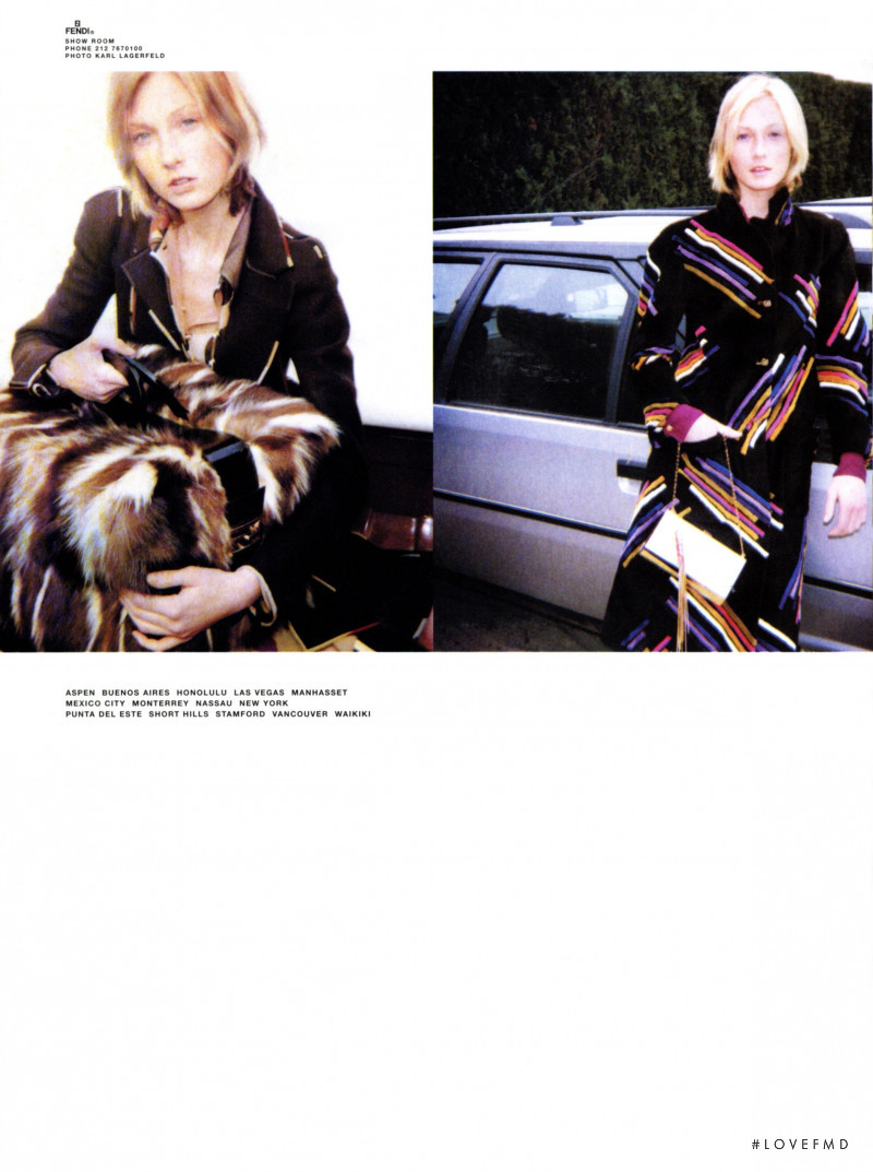 Maggie Rizer featured in  the Fendi advertisement for Autumn/Winter 2000