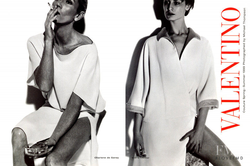 Erin O%Connor featured in  the Valentino advertisement for Spring/Summer 1999