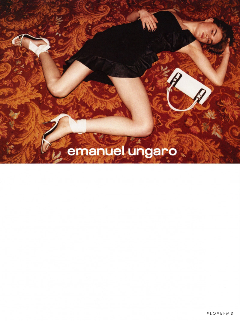 Anouck Lepère featured in  the Emanuel Ungaro advertisement for Autumn/Winter 2001