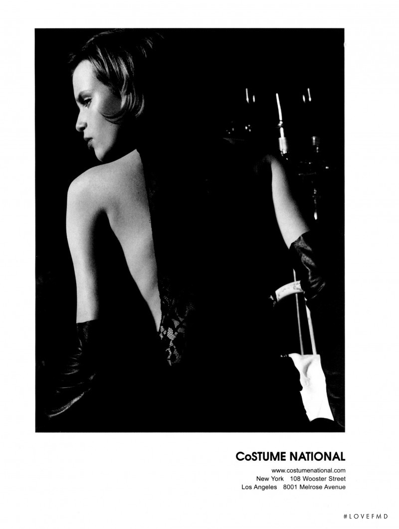 Karen Elson featured in  the Costume National advertisement for Autumn/Winter 2001