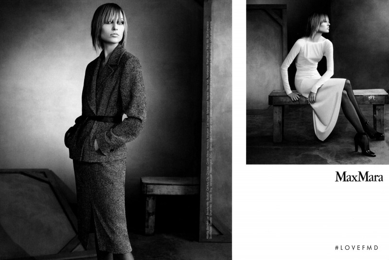 Liisa Winkler featured in  the Max Mara advertisement for Autumn/Winter 2001