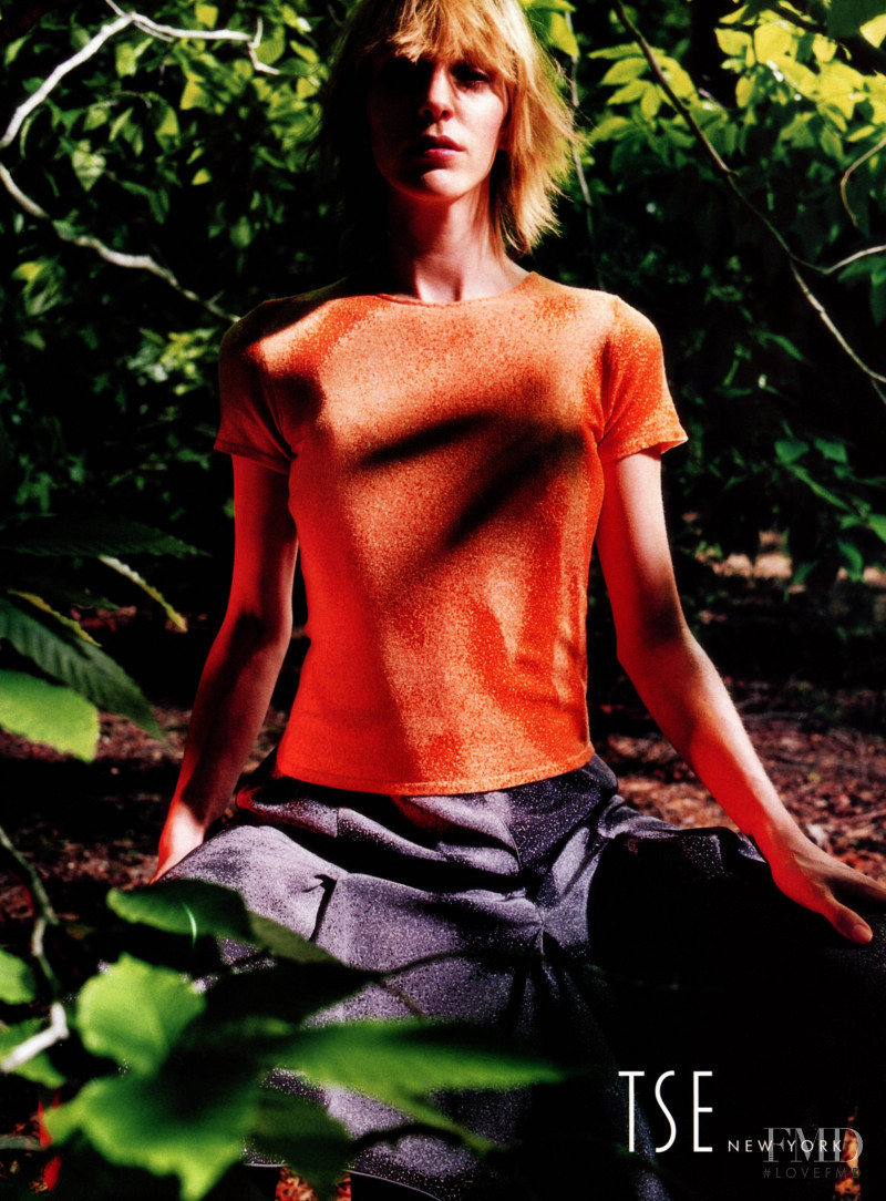 Hannelore Knuts featured in  the TSE advertisement for Autumn/Winter 2001
