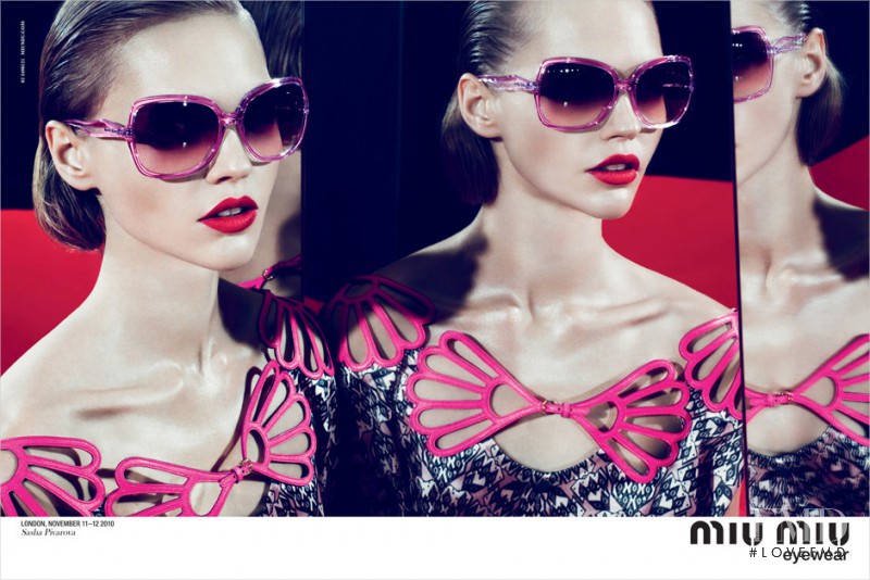 Sasha Pivovarova featured in  the Miu Miu advertisement for Spring/Summer 2011