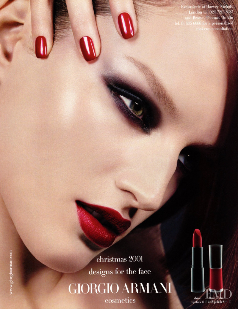 Vivien Solari featured in  the Armani Beauty advertisement for Autumn/Winter 2001