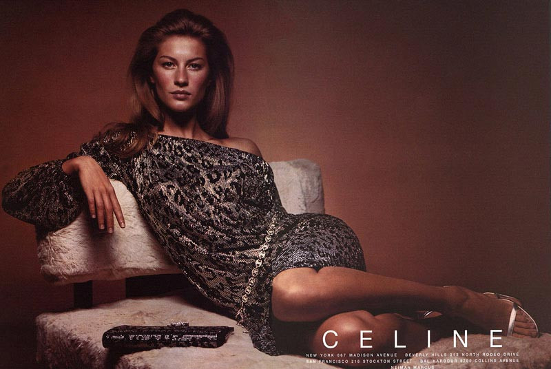 Gisele Bundchen featured in  the Celine advertisement for Autumn/Winter 2000