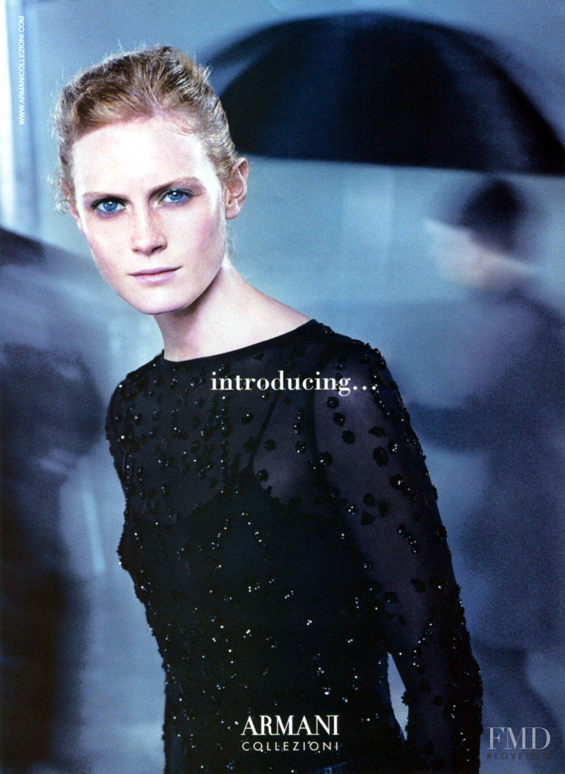 Emily Sandberg featured in  the Armani Collezioni advertisement for Autumn/Winter 2000