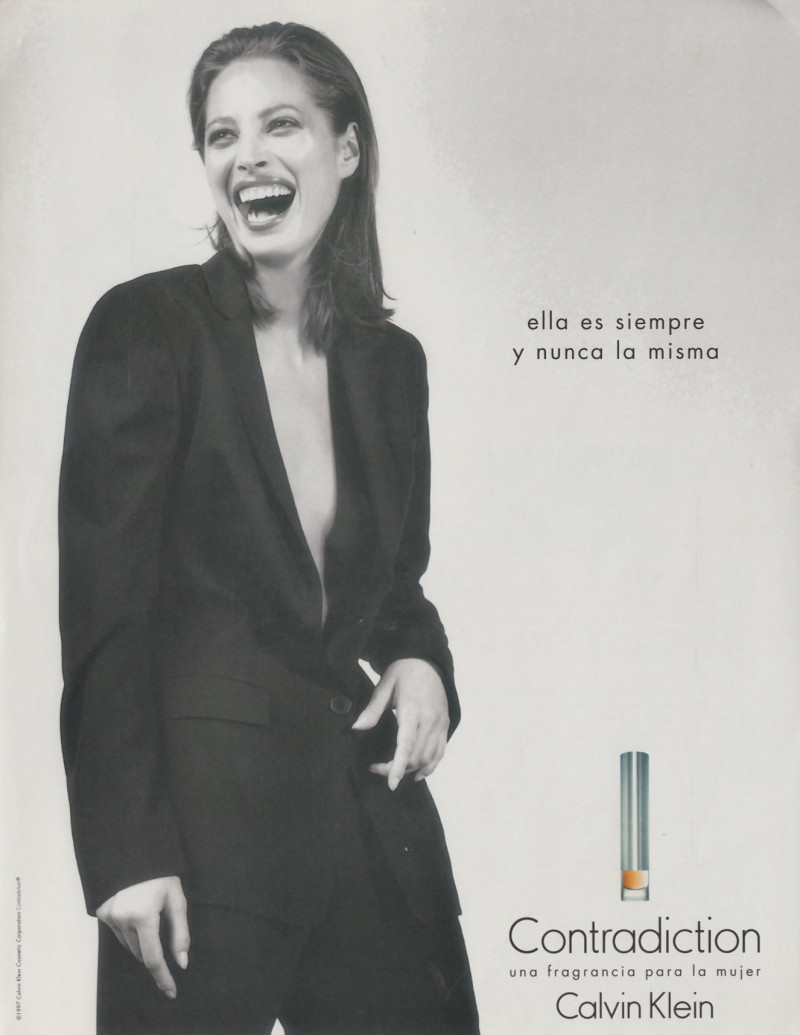 Christy Turlington featured in  the Calvin Klein Fragrance Contradiction advertisement for Spring/Summer 1998