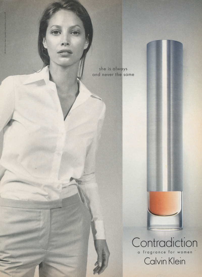 Christy Turlington featured in  the Calvin Klein Fragrance Contradiction advertisement for Spring/Summer 1998