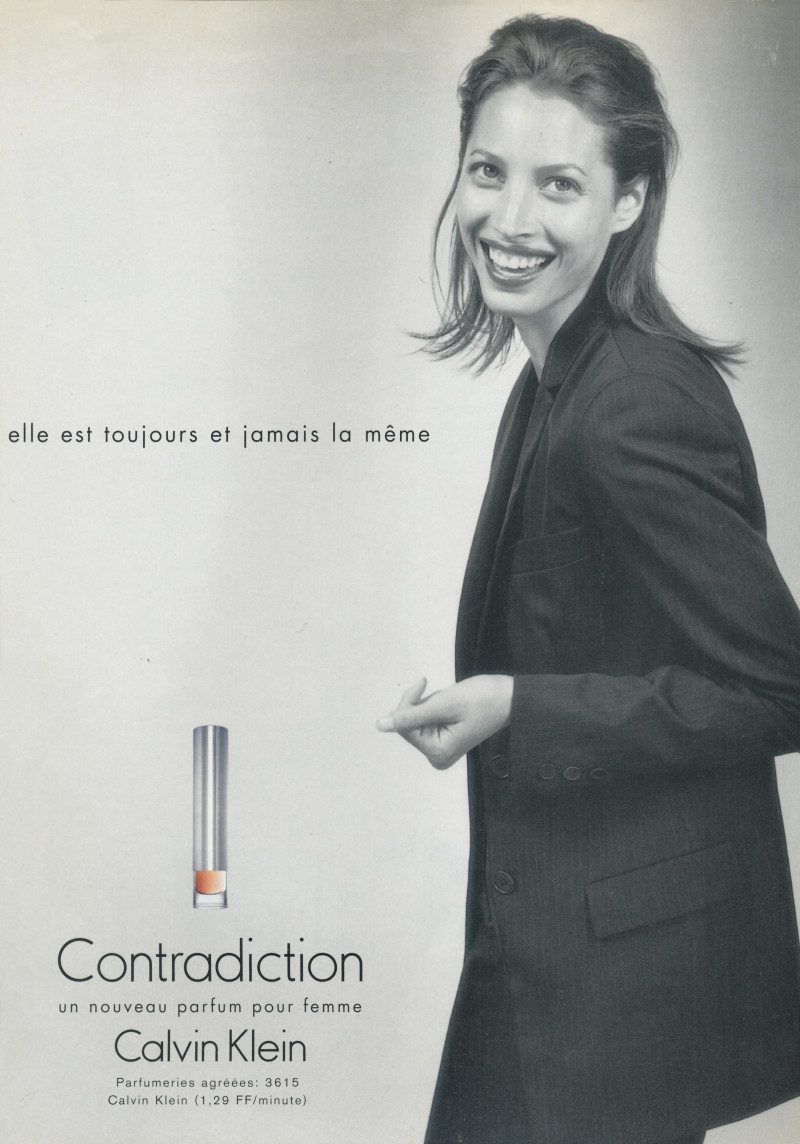 Christy Turlington featured in  the Calvin Klein Fragrance Contradiction advertisement for Spring/Summer 1998