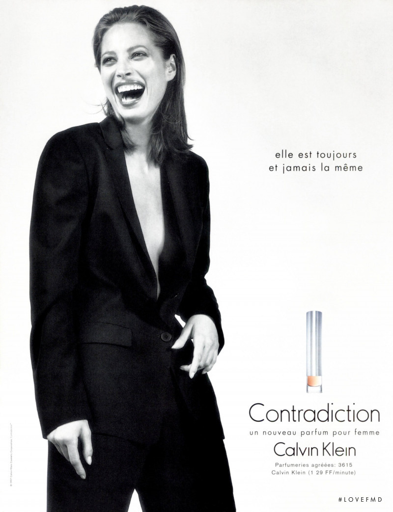 Christy Turlington featured in  the Calvin Klein Fragrance Contradiction advertisement for Spring/Summer 1998