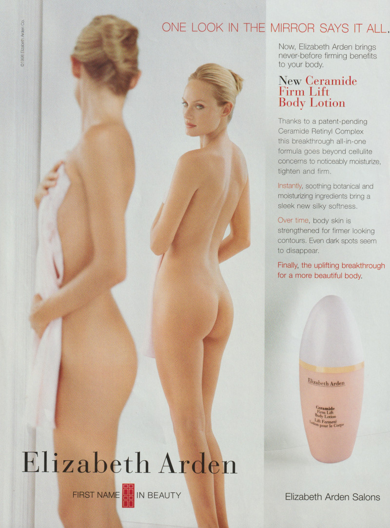 Amber Valletta featured in  the Elizabeth Arden advertisement for Autumn/Winter 1998