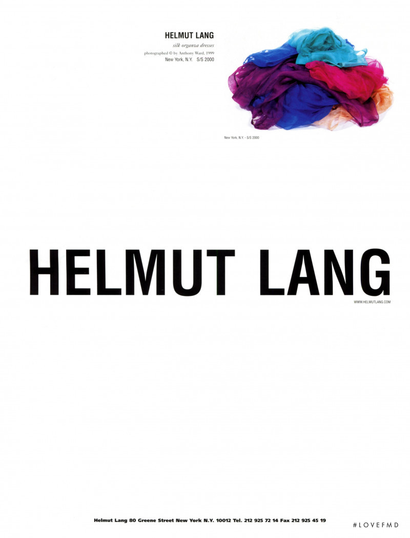 Helmut Lang advertisement for Spring/Summer 2000