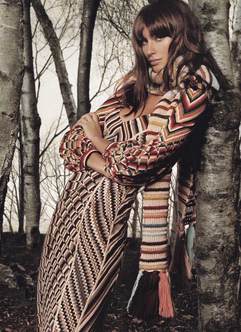 Gisele Bundchen featured in  the Missoni advertisement for Autumn/Winter 2002