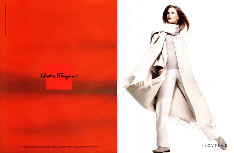 Anouck Lepère featured in  the Salvatore Ferragamo advertisement for Autumn/Winter 2002