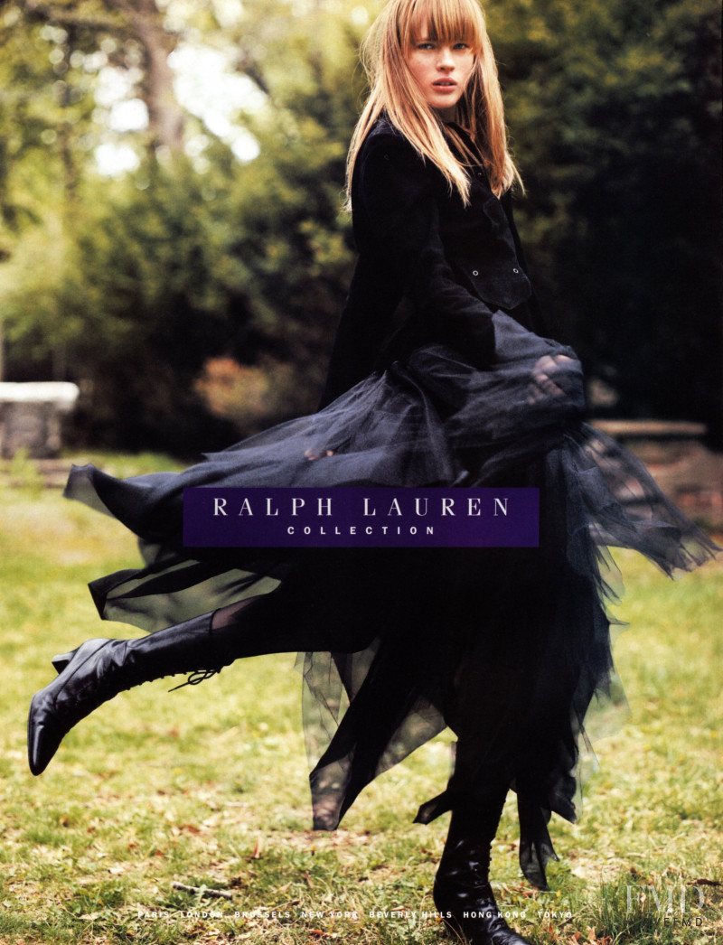 Anne Vyalitsyna featured in  the Ralph Lauren Collection advertisement for Autumn/Winter 2002