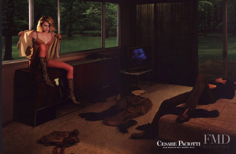Annie Morton featured in  the Cesare Paciotti advertisement for Autumn/Winter 2000
