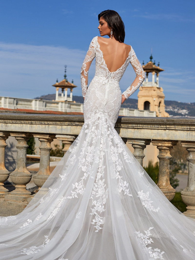 Victoria Bronova featured in  the Pronovias Première Collection II catalogue for Autumn/Winter 2020