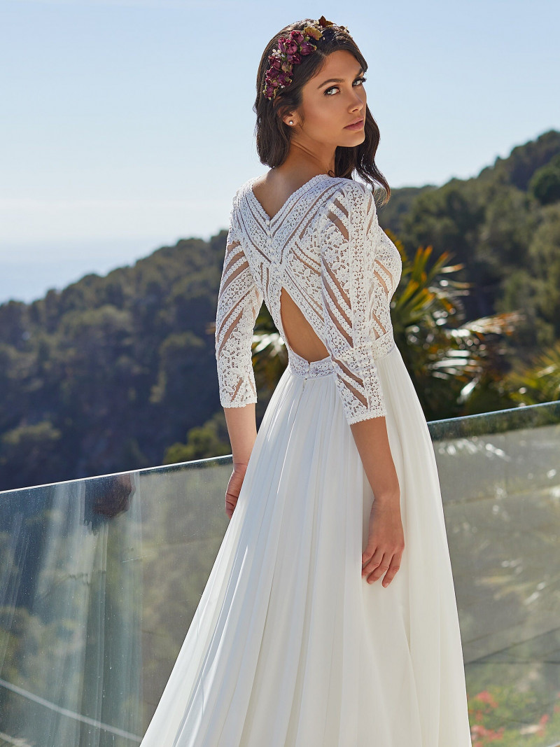 Victoria Bronova featured in  the Pronovias Première Collection II catalogue for Autumn/Winter 2020