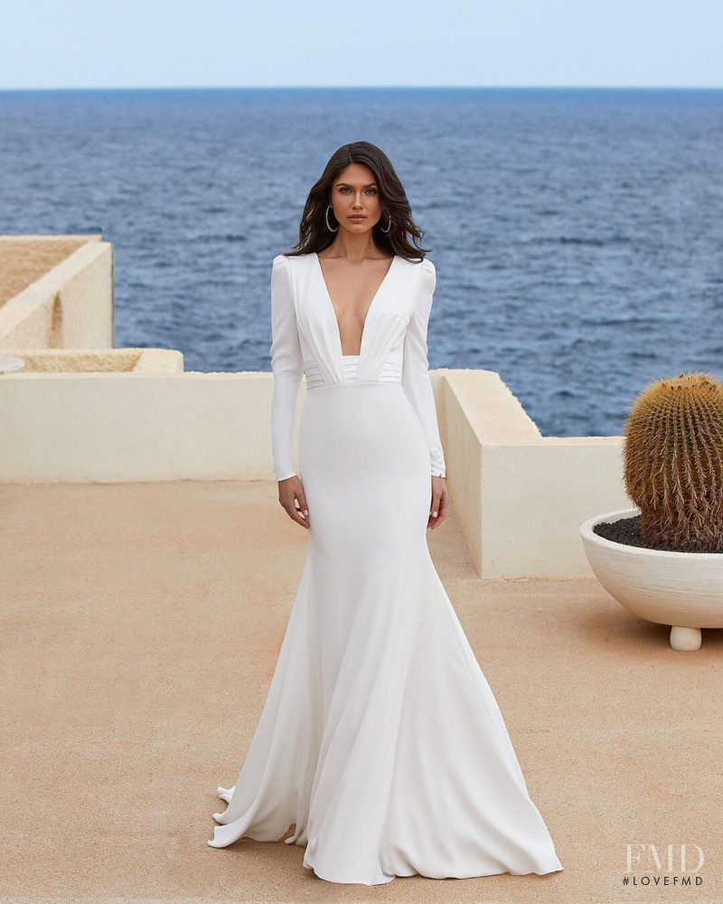 Victoria Bronova featured in  the Pronovias Premiere Collection  lookbook for Autumn/Winter 2020