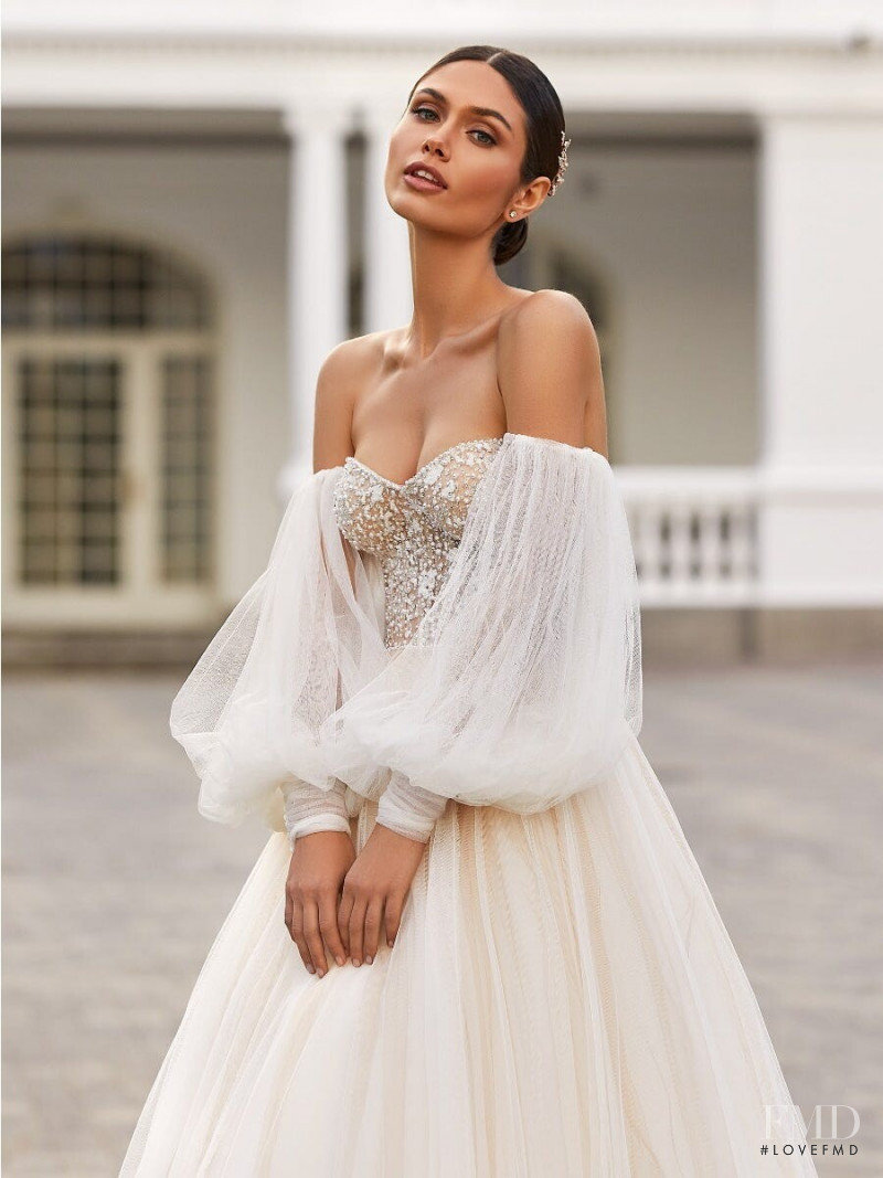 Victoria Bronova featured in  the Pronovias Premiere Collection  lookbook for Autumn/Winter 2020