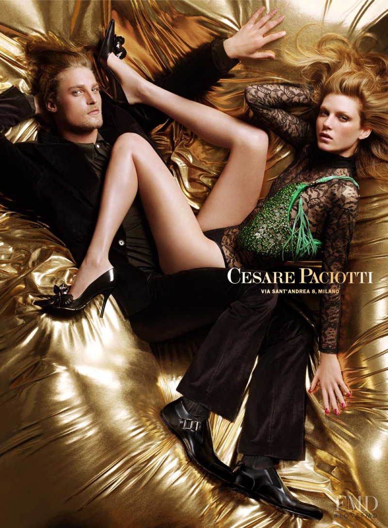 Angela Lindvall featured in  the Cesare Paciotti advertisement for Autumn/Winter 2004