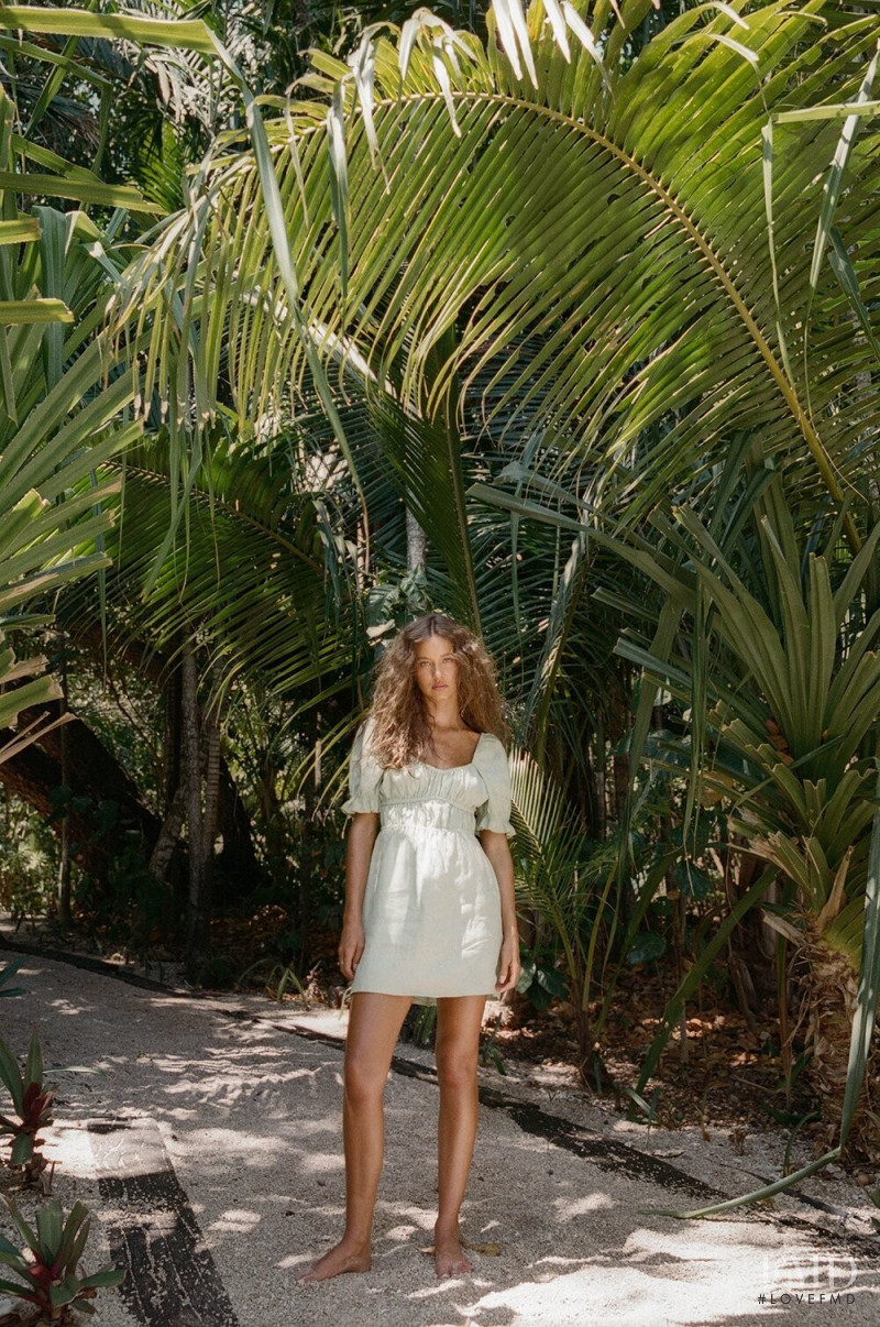 Isabelle Mathers featured in  the Turquoise Lane catalogue for Resort 2021