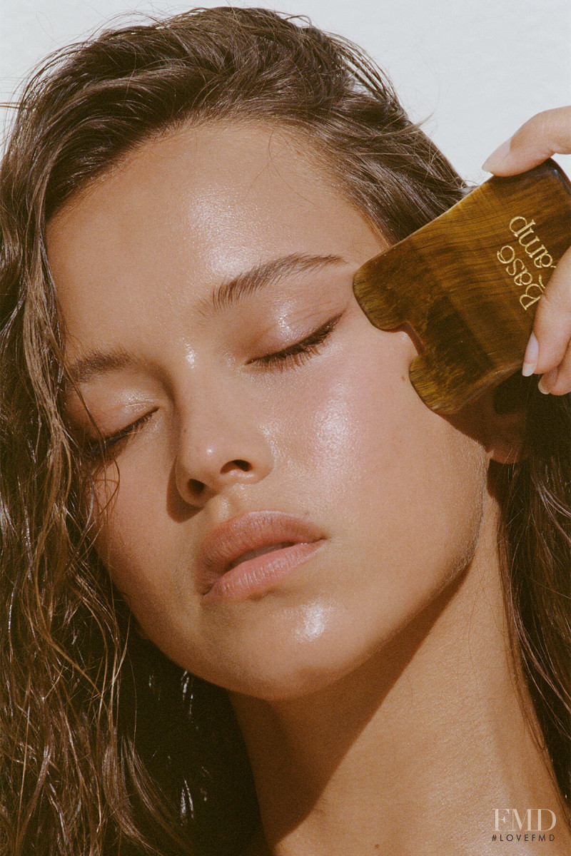 Isabelle Mathers featured in  the Base Camp Beauty advertisement for Spring/Summer 2021