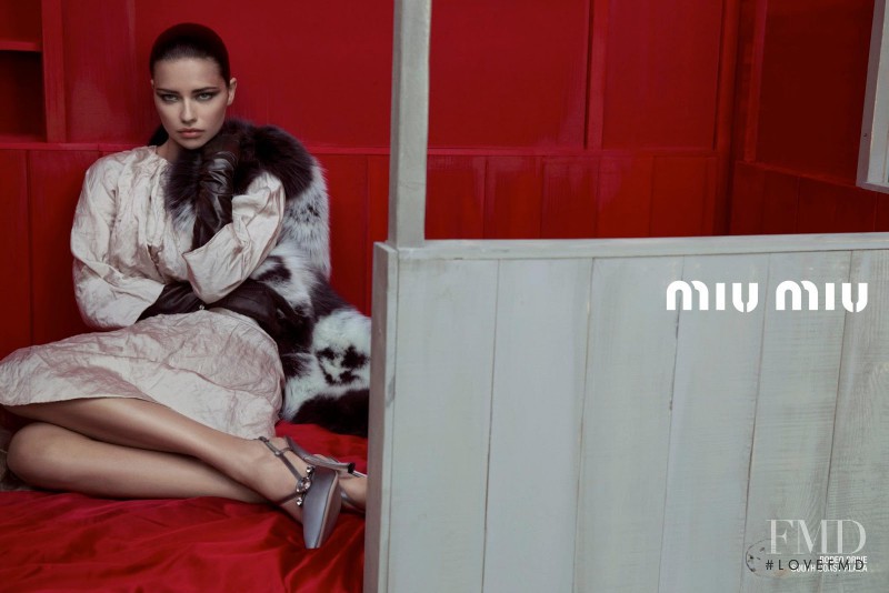 Adriana Lima featured in  the Miu Miu advertisement for Spring/Summer 2013