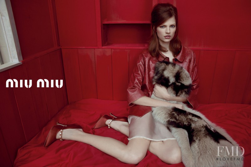 Bette Franke featured in  the Miu Miu advertisement for Spring/Summer 2013