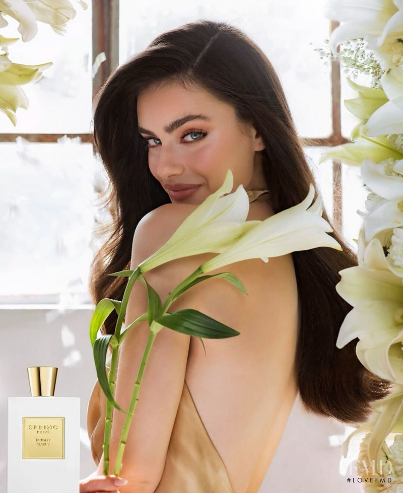Yael Shelbia featured in  the Spring Parfume advertisement for Spring/Summer 2021