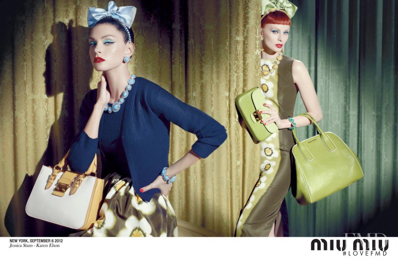 Jessica Stam featured in  the Miu Miu advertisement for Resort 2014