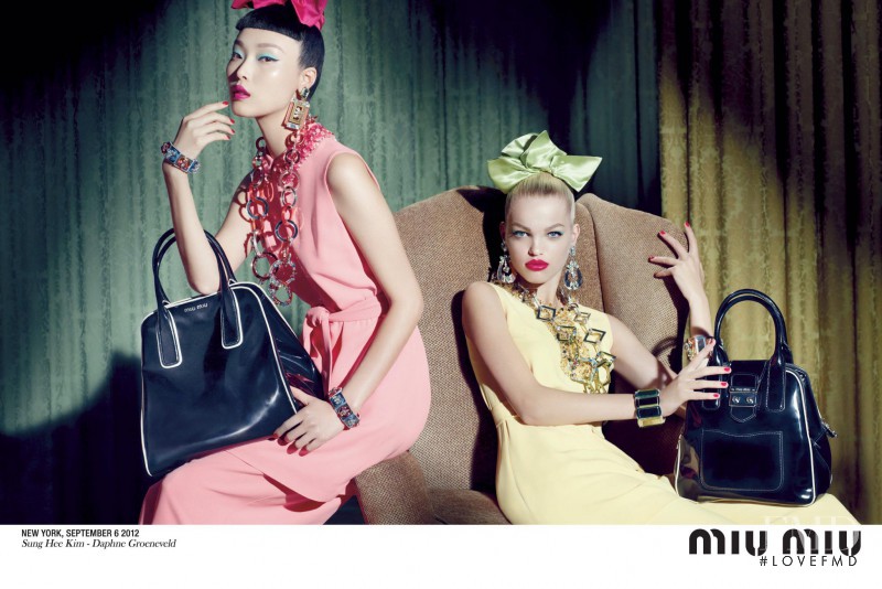 Daphne Groeneveld featured in  the Miu Miu advertisement for Resort 2014
