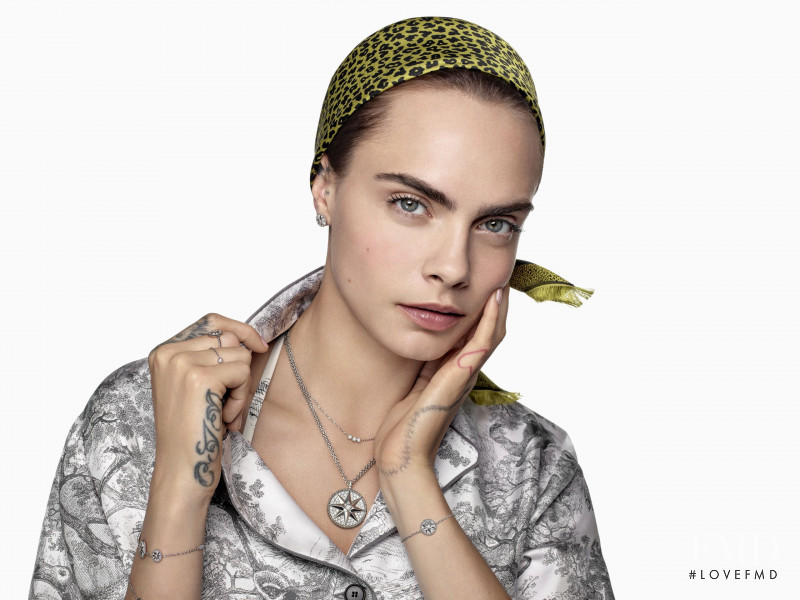 Cara Delevingne featured in  the Dior Fine Jewelery Rose Des Vents advertisement for Autumn/Winter 2021