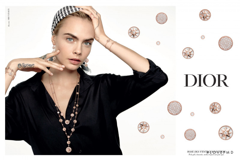 Cara Delevingne featured in  the Dior Fine Jewelery Rose Des Vents advertisement for Autumn/Winter 2021