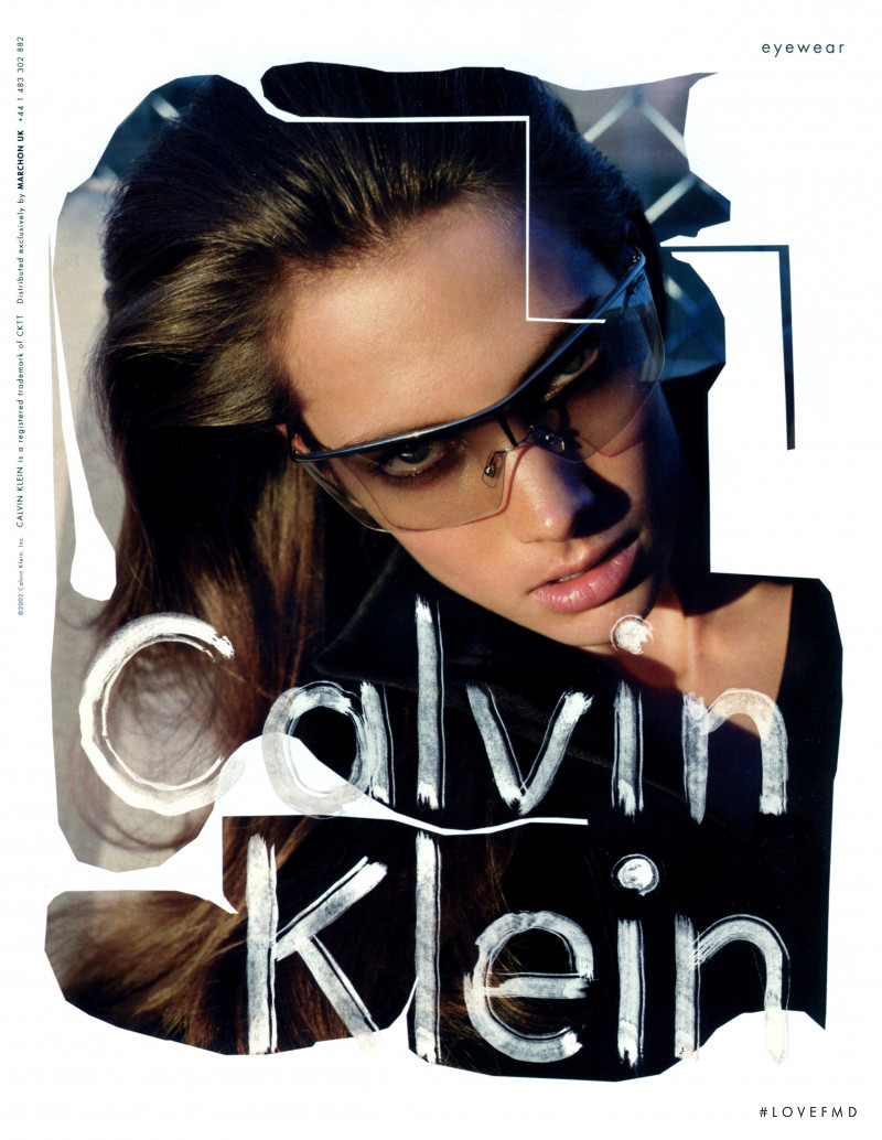 Jessica Miller featured in  the Calvin Klein Eyewear advertisement for Autumn/Winter 2002