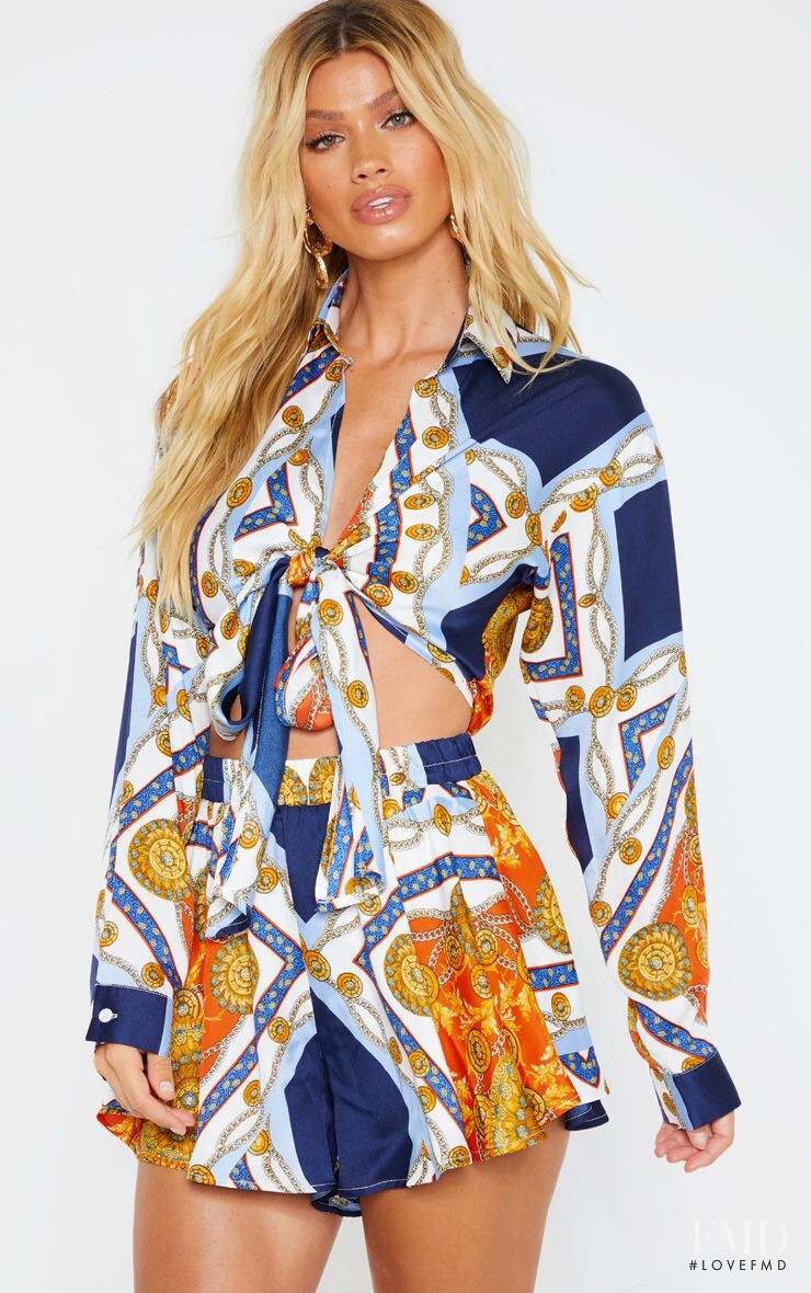 Maggie Rawlins featured in  the PrettyLittleThing catalogue for Summer 2019